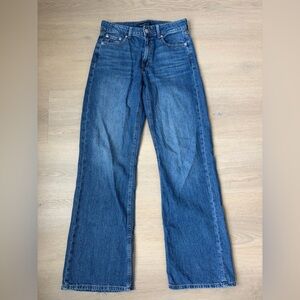 Aeropostale Wide Leg Flare Jeans in Medium Blue Wash